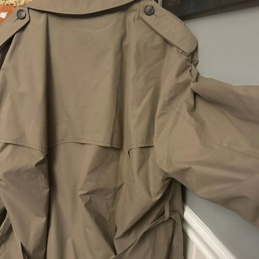 London Fog Men’s Double Breasted Belted Tan Lined Trench Coat Size 42 Regular